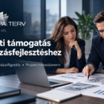 Európa Terv Kft. pályázati támogatási és vállalkozásfejlesztési szolgáltatásait bemutató üzleti grafika szakmai egyeztetéssel.