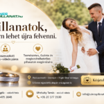 Színes Pillanat esküvői fotózás és videózás Debrecenben – menyasszony és vőlegény romantikus pillanata, jegygyűrűkkel illusztrálva.